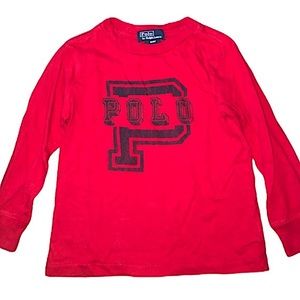 Polo Ralph Lauren Logo Red Long Sleeve Tee